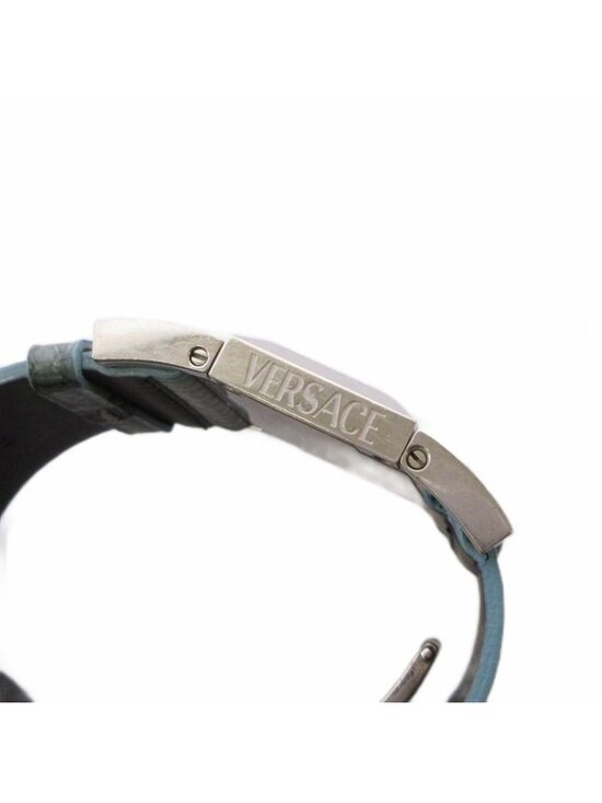 Versace Watch Quartz Analog 2 Hand Leather Band Medusa Light Blue Silver Color main image 9